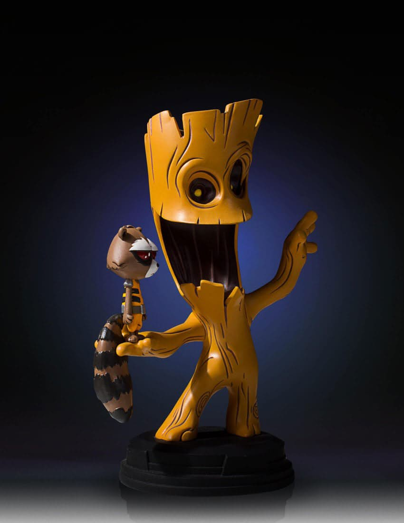 Illustration for article titled This Statue of Guardians of the Galaxy's Groot and Rocket Is Completely Precious